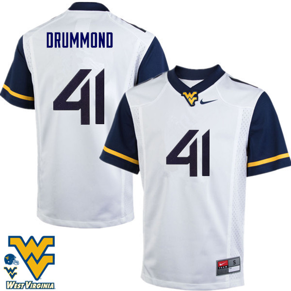 NCAA Men's Elijah Drummond West Virginia Mountaineers White #41 Nike Stitched Football College Authentic Jersey MQ23U68KR
